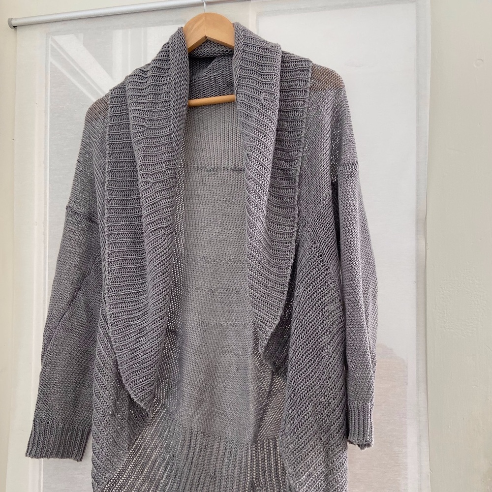 Vince silver linen cocoon cardigan S/M